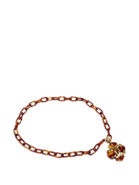 CHANEL Pre-Owned 1994 Clover chain belt Brown BE185969