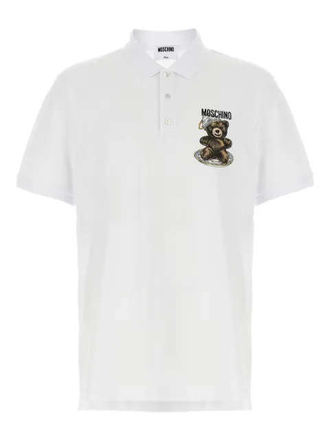 Moschino Teddy-print polo shirt White V160852421001