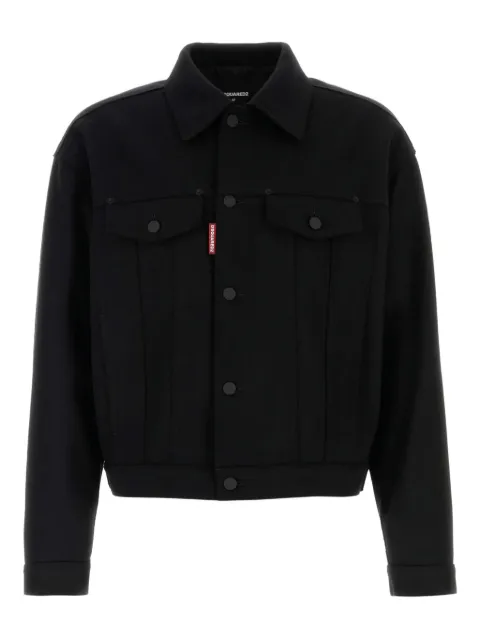 DSQUARED2 virgin wool-blend shirt jacket Black S74AM1614D35260