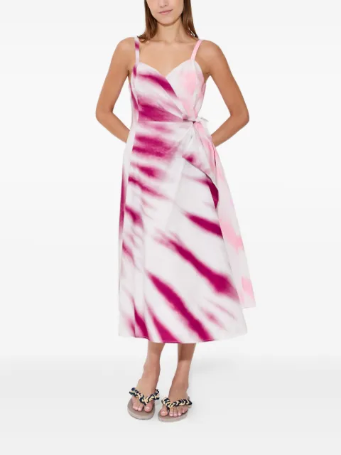 Rosie Assoulin tie-dye wrap midi dress Pink C253D10WC263980