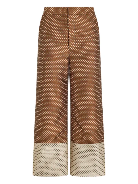 Rosie Assoulin polka-dot jacquard trousers Brown R253P11WP130249