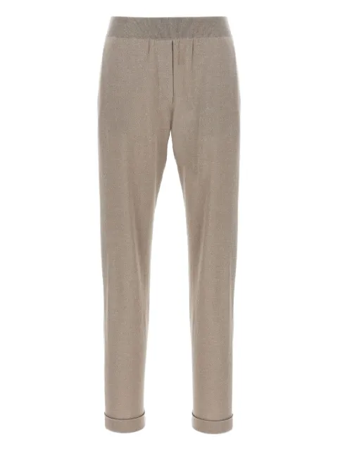 Brunello Cucinelli lurex-detail trousers Neutrals M41845999PC9729