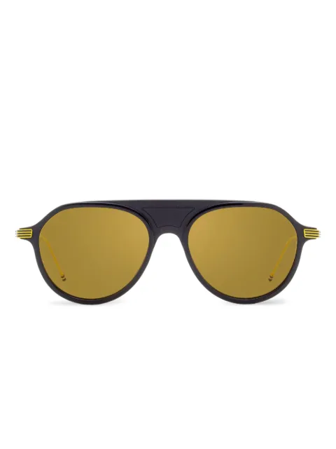 Thom Browne Eyewear pilot gold-detail sunglasses Blue TB80955CNVYGLD