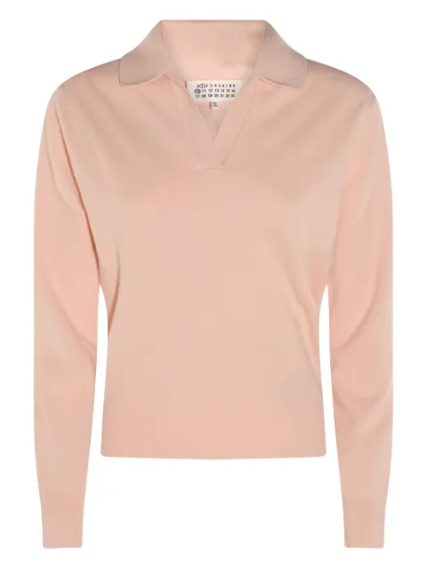 Maison Margiela wool v-neck sweater Pink S51GL0063M13144