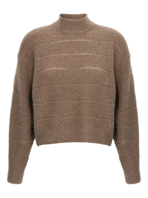 Brunello Cucinelli sequin-embellished sweater Brown MBM738204PC507