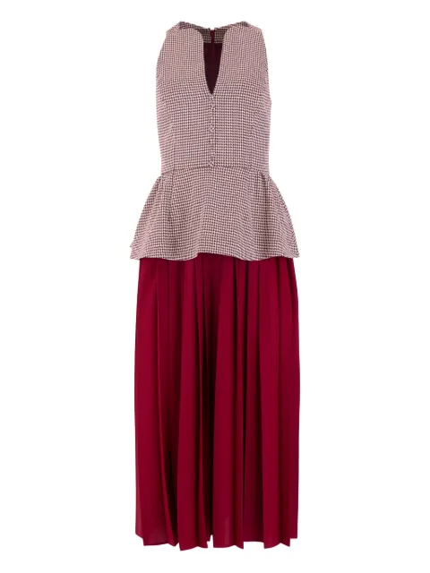 Rosie Assoulin peplum houndstooth-pattern midi dress Red C254D28WP139605