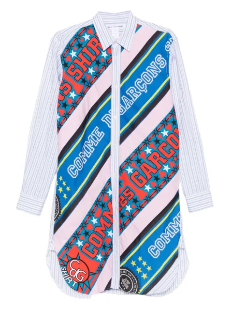 Comme Des Garçons Shirt stripe-print panelled shirt White FPB007051