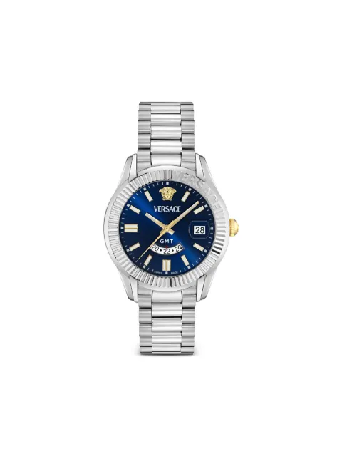 Versace Greca GMT Fluted 41mm Blue VE0U00125