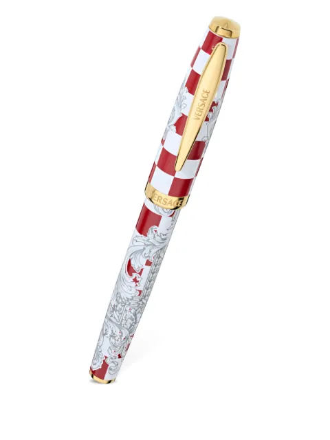 Versace Roller Baroque check-pattern pen Red VRVZ00225