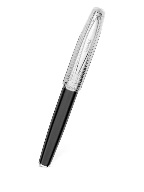 Versace Helius textured-cap pen Silver VRWJ00125