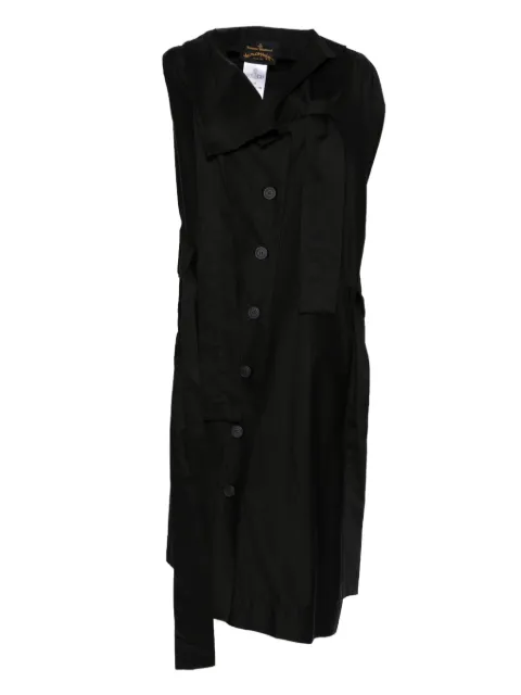 Vivienne Westwood Pre-Owned 2016 button-detail draped dress Black VW600EO