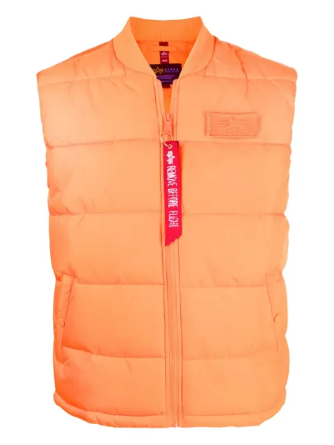 Alpha Industries quilted logo-patch gilet Orange 119209431