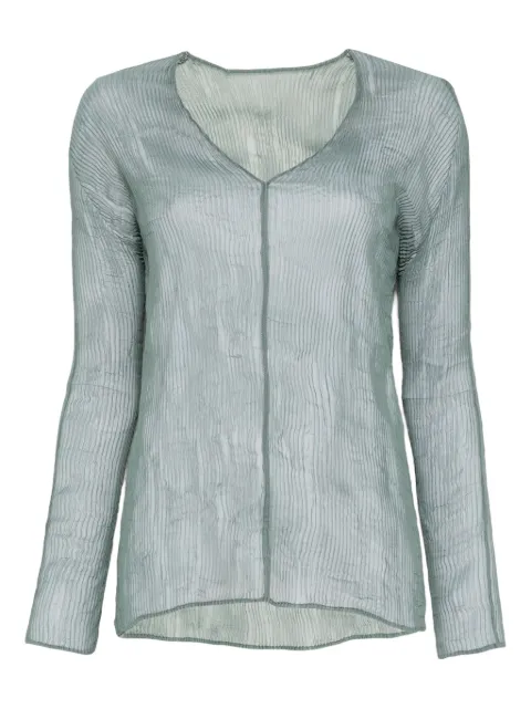 Issey Miyake V-neck top Green IM56FJ413