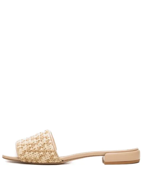 Poche Paris woven flat sandals Neutrals FWCELIE860137