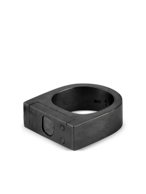 Parts of Four Plate Single diamond-slab ring Grey 161413