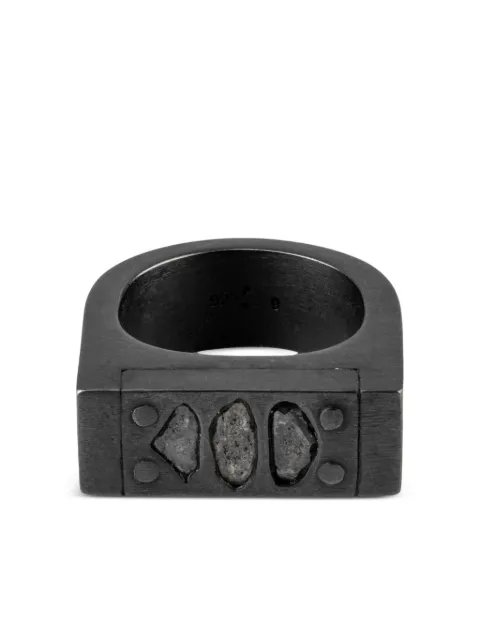 Parts of Four Plate Single three-diamond-slab ring Silver 71417