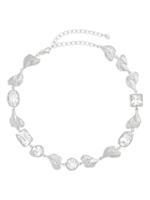 LOVENESS LEE Mea sterling silver leaf-shaped crystal necklace Silver MEASILVERNECKLACE