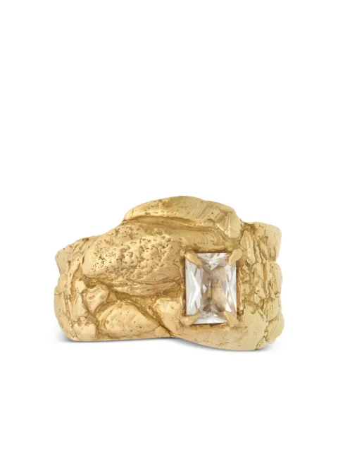 LOVENESS LEE textured sapphire ring Gold KAIGOLDRING