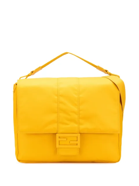 Fendi Pre-Owned 2010-2025 Large Econyl Nylon Baguette satchel Yellow DBR3F15BLRFAV4NU