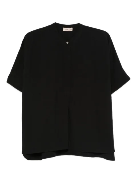 Blanca Vita button-fastening short-sleeve shirt Black BRIDA3792