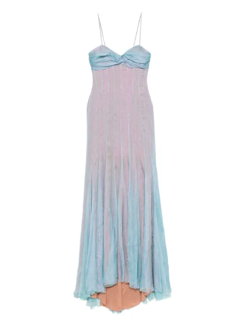 Maria Lucia Hohan Giustina pleated silk dress Blue PS20256