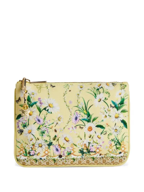 Camilla Daisy Chains floral-print zip clutch Yellow 00035179