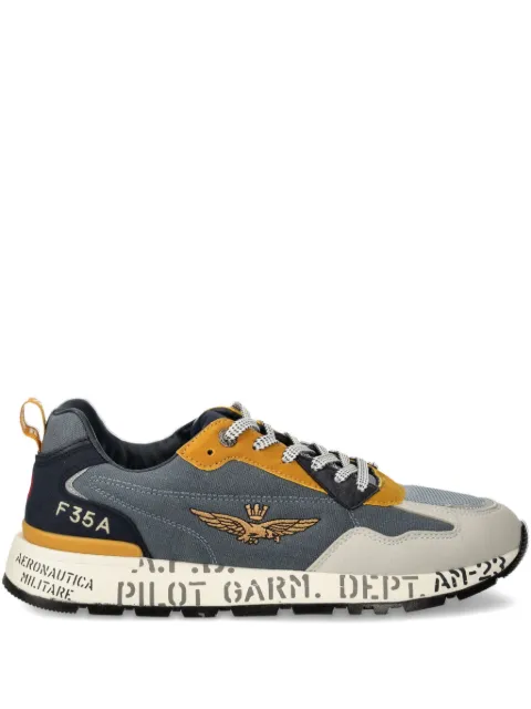 Aeronautica Militare logo-embroidered sneakers Grey SC276CT3332