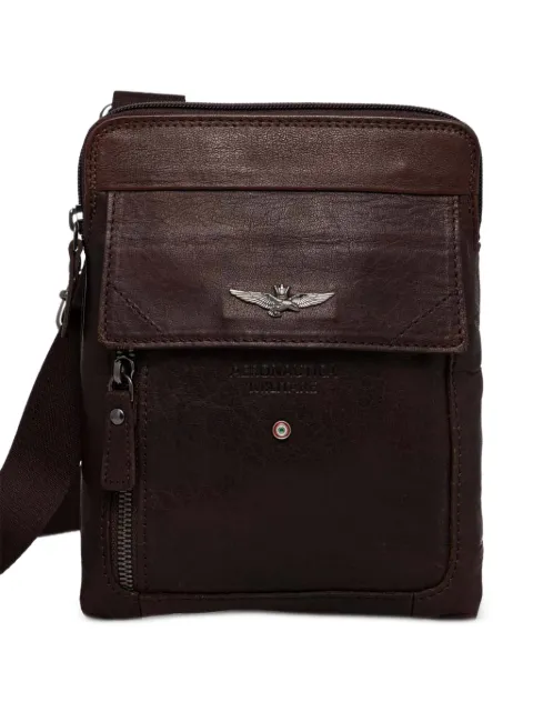 Aeronautica Militare logo-plaque leather belt bag Brown AM301