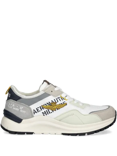 Aeronautica Militare embroidered-logo lace-up sneakers Neutrals SC286CT3543