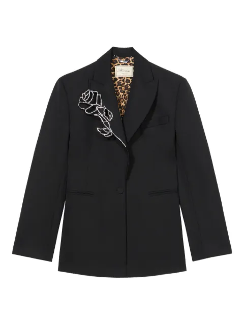 Blumarine embroidered-rose blazer Black A522B107A
