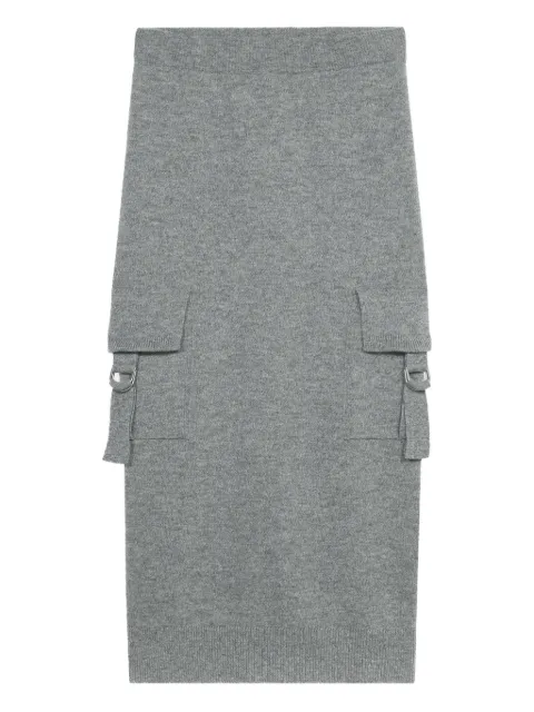 Blumarine cargo-pockets wool midi skirt Grey 2G272A