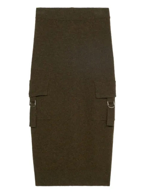 Blumarine cargo-pockets knitted midi skirt Brown 2G272A