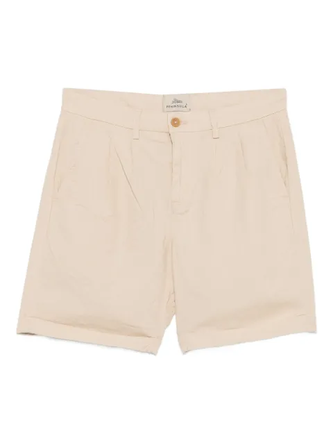 PENINSULA SWIMWEAR pleated linen-cotton shorts Neutrals BMS05L96V1BM