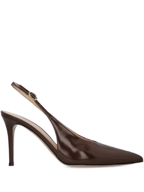 Gianvito Rossi 85mm Robbie slingback pumps Brown G9546185RICNUI