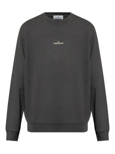 Stone Island logo-embroidered crew-neck sweatshirt Grey K2S156100018S0195