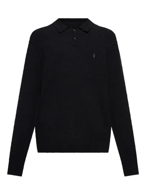 AllSaints Sattten polo-neck long-sleeves sweater Black M038KA
