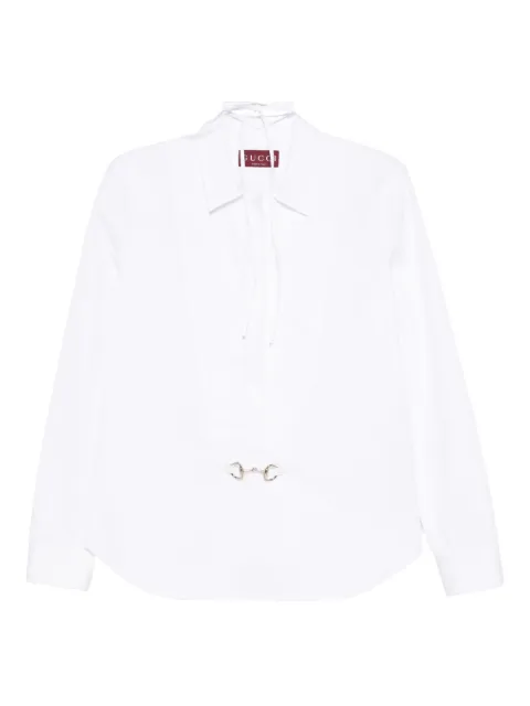 Gucci horsebit tie-neck shirt White 831912Z8B2P