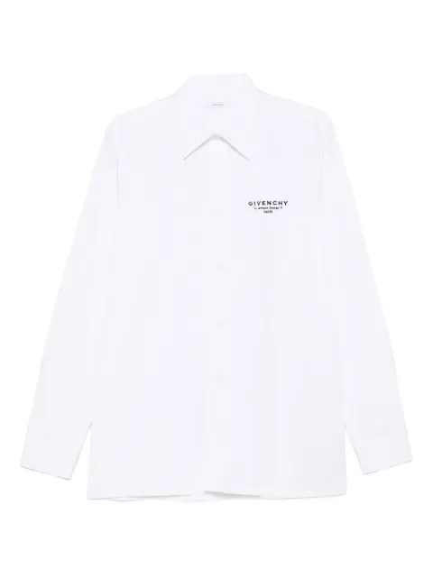 Givenchy logo-embroidered cotton shirt White BM616M14M6100