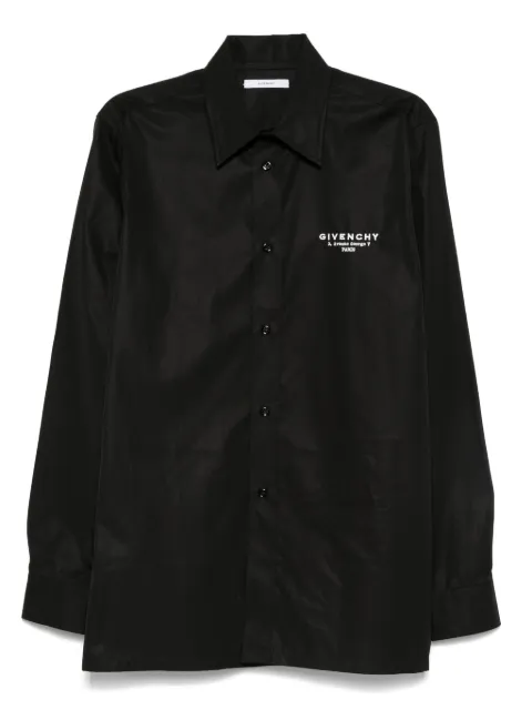 Givenchy logo-embroidered cotton shirt Black BM616M14M6
