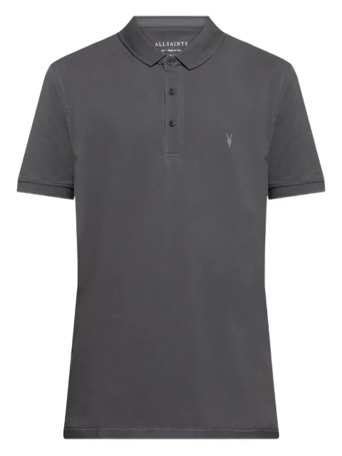 AllSaints Reform embroidered polo shirt Grey M075PB