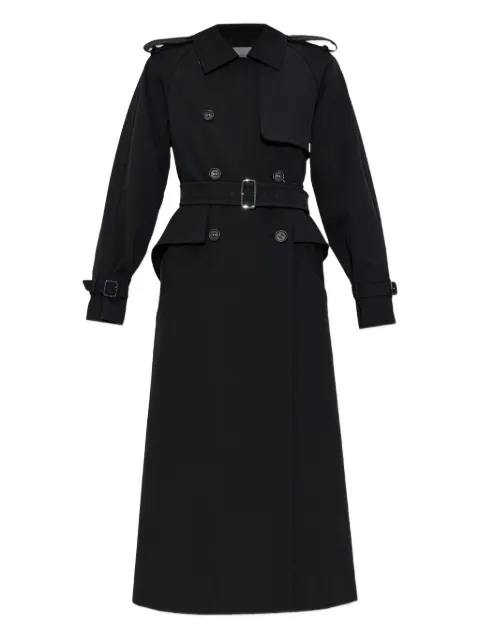 Max Mara Flavio belted peplum trench coat Black 2521126011600