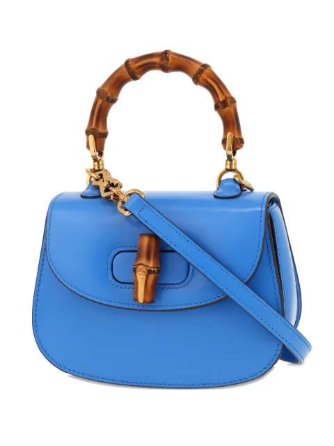 Gucci Pre-Owned 2020s Bamboo top-handle cross-body bag Blue 416683