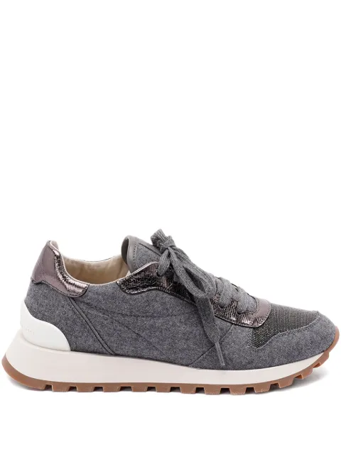 Brunello Cucinelli textured lace-up sneakers Grey MZ26G1960C003