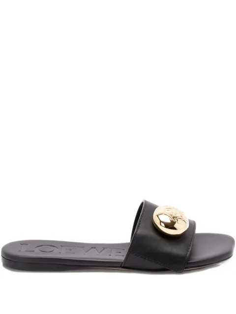LOEWE logo-embossed button-detail sandals Black L815465XB01100