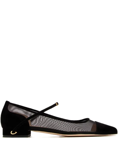 Jennifer Chamandi Lorenzo mesh flat pumps Black JC0815BLTMESUWS