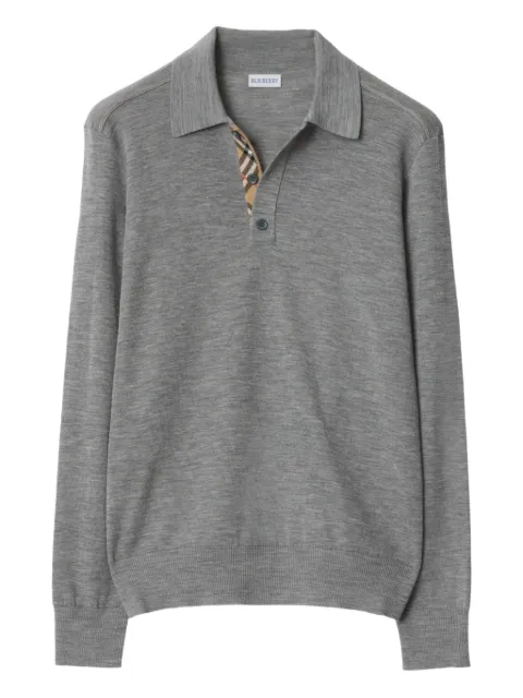 Burberry long-sleeve wool polo shirt Grey 8112144