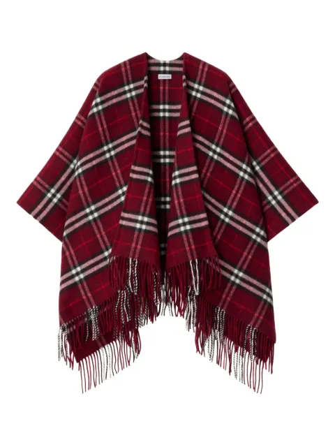 Burberry Check wool cashmere cape Red 8112995