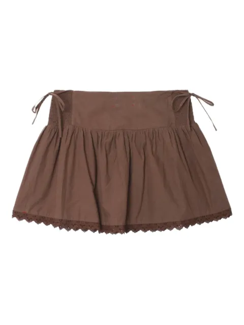 Xirena Paloma lace-trimmed smocked skirt Brown X7CTP006CHL