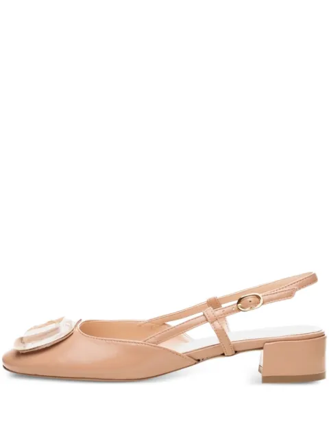 Poche Paris block-heel slingback pumps Neutrals FWARIANE500361