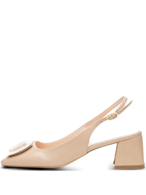 Poche Paris leather heeled pumps Neutrals FWZENNA500136